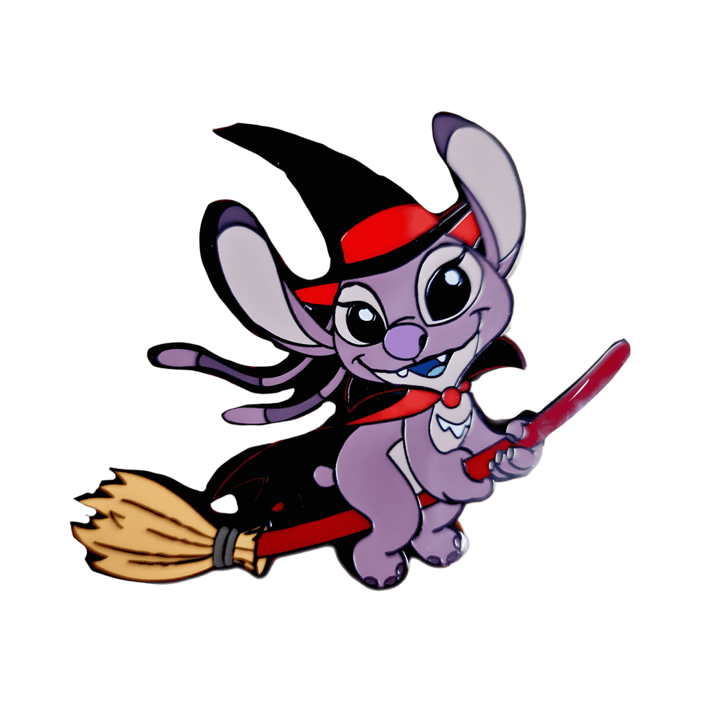 Angel as Witch on Broomstick Disney pin