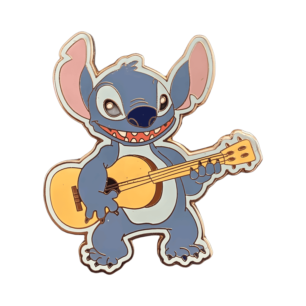 Stitch with guitar Disney pin