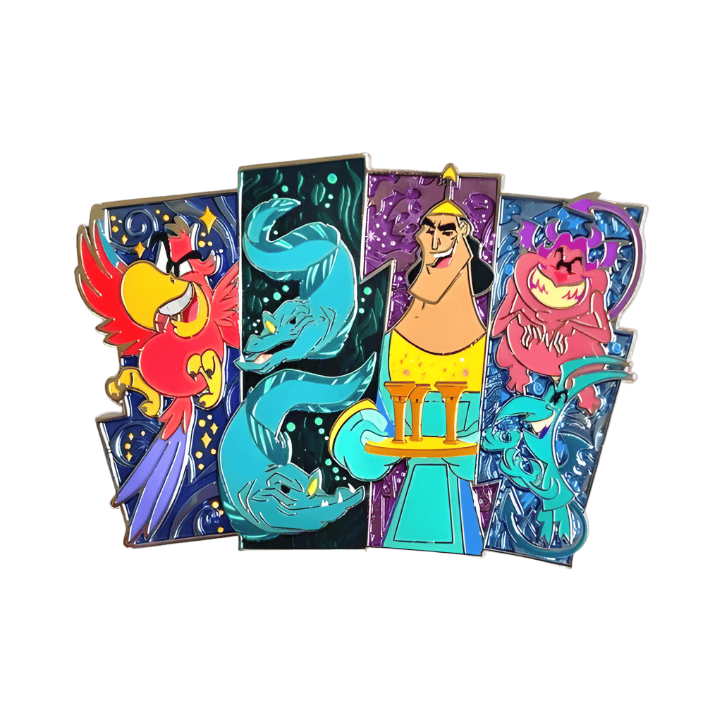 Villain Sidekicks - Iago, Flotsam and Jetsam, Kronk, Pain and Panic Disney pin