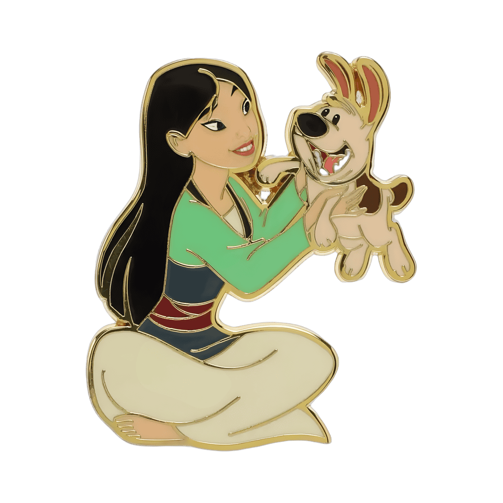Mulan and Little Brother Sitting Disney pin