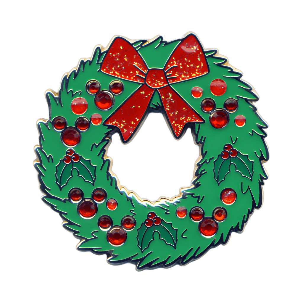 Green Wreath with Mickey Head "Berries" Disney pin