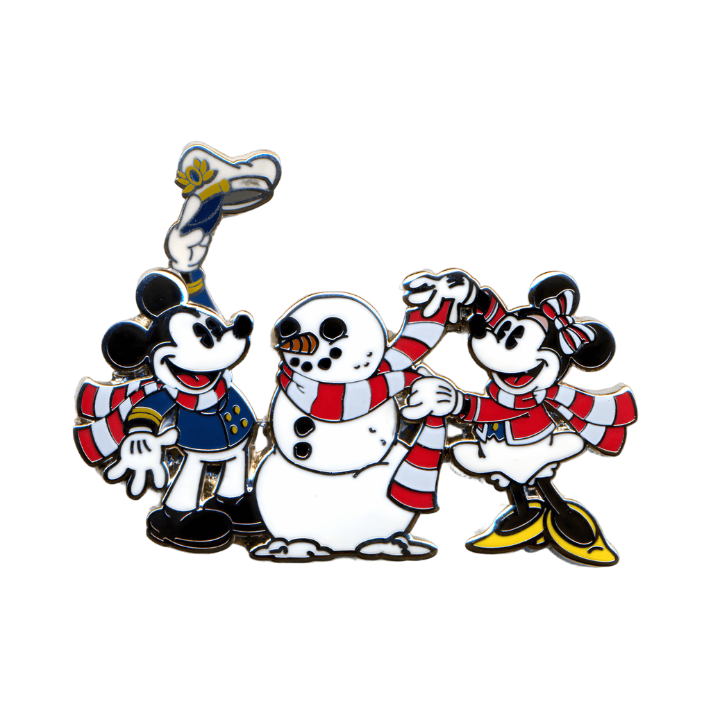 Captain Mickey and Minnie Christmas Holiday pin with Snowman Disney pin