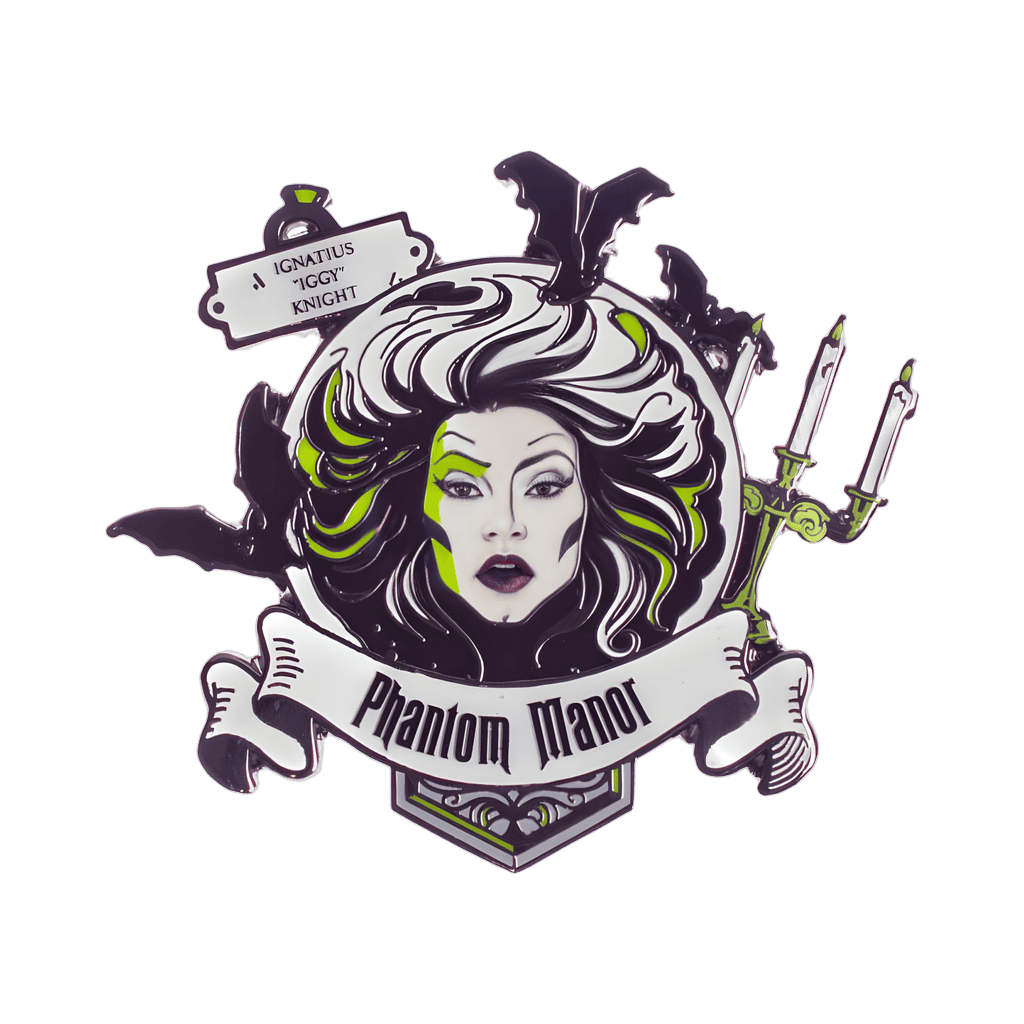 Glow in the Dark Banner - Madame Leota and Bats Disney pin