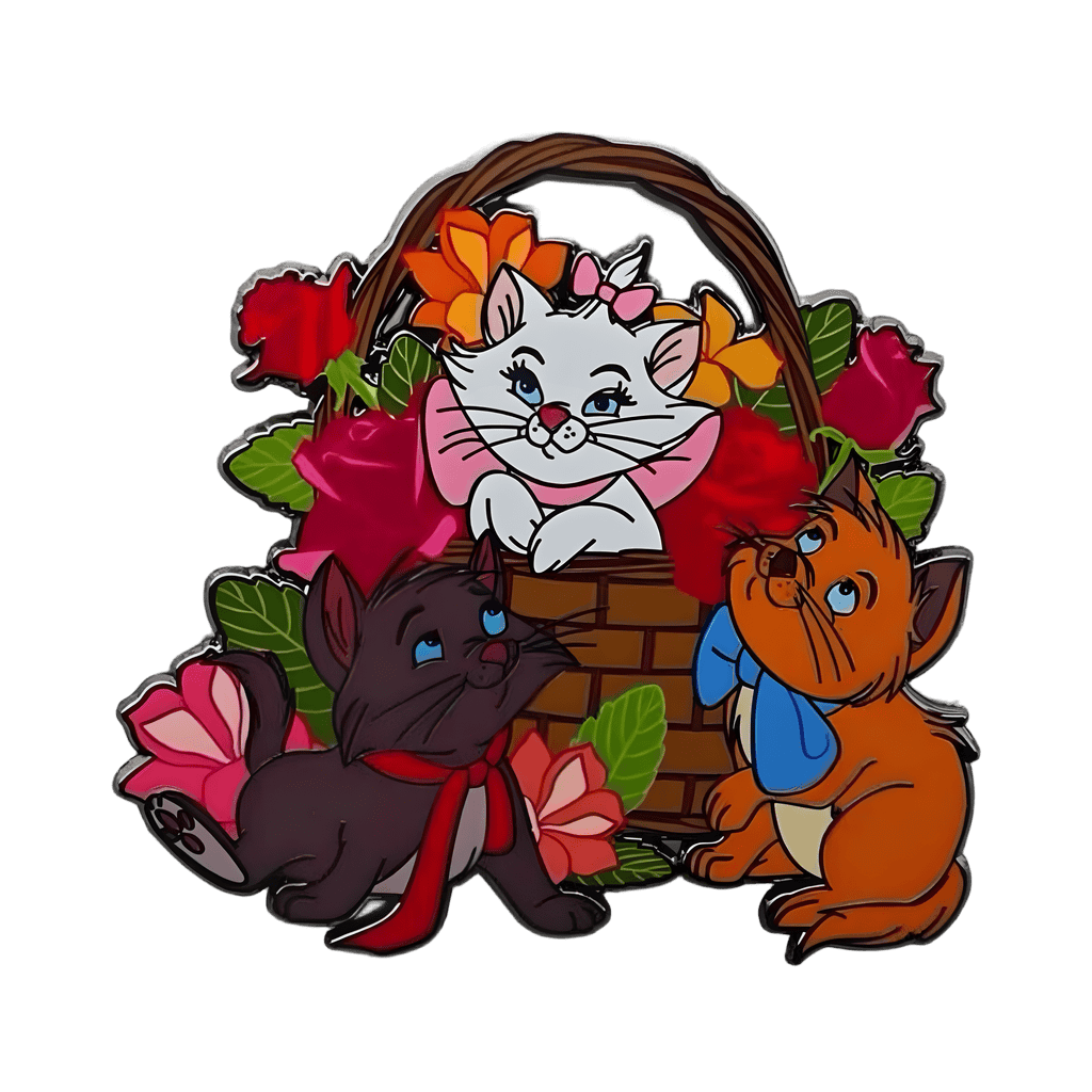 Aristocat Floral Basket Fantasy Pin (Marie, Berlioz, Toulouse) Disney pin