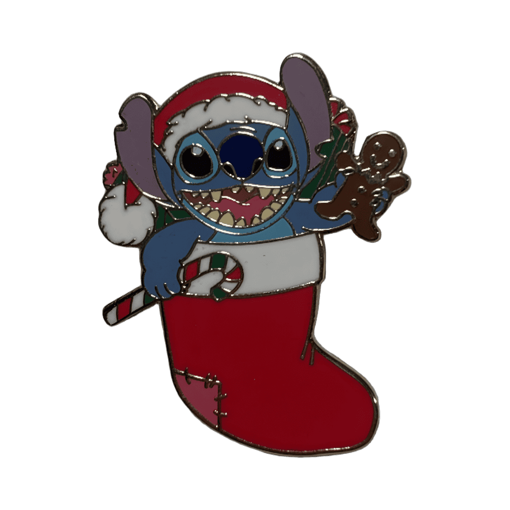 Stitch in red stocking Disney pin