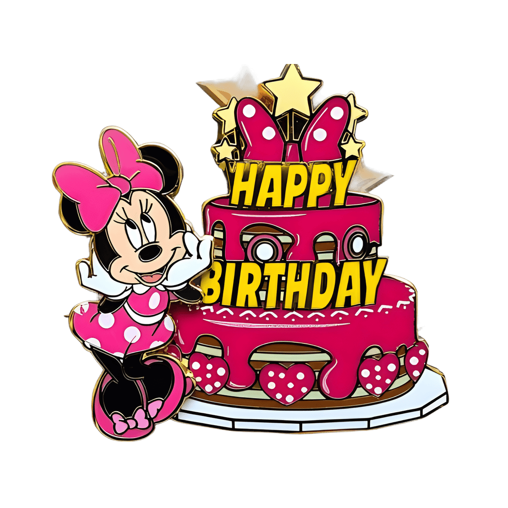 Minnie Mouse with cake Disney pin