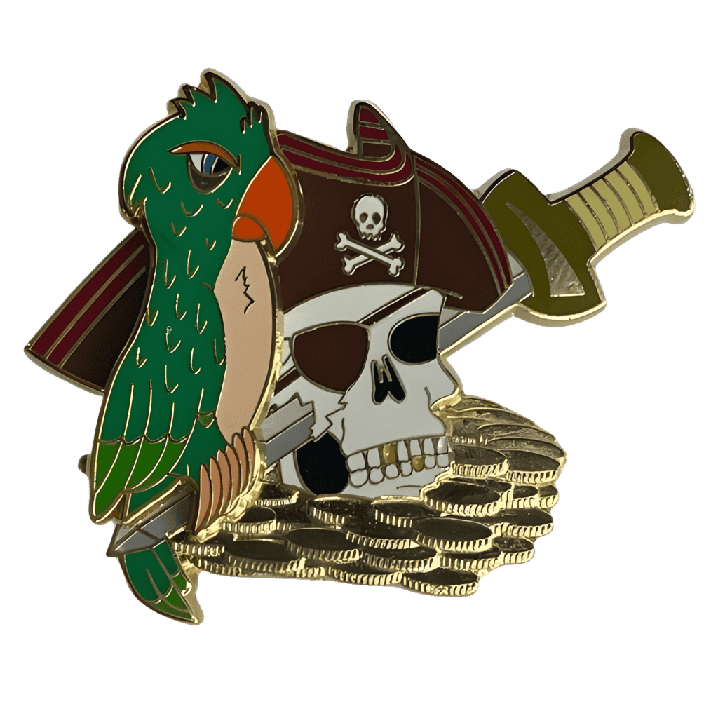 Skull with Parrot Disney pin