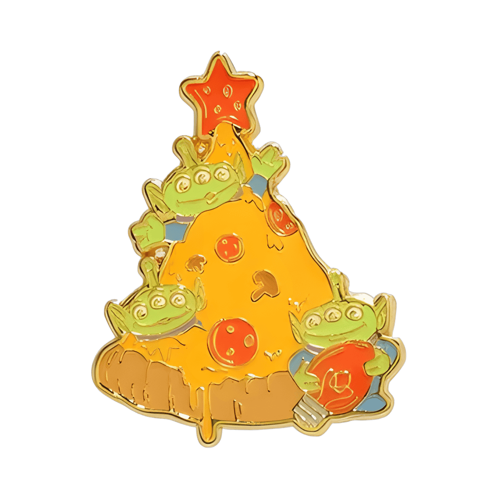 Little Green Men with Pizza Christmas Tree Disney pin