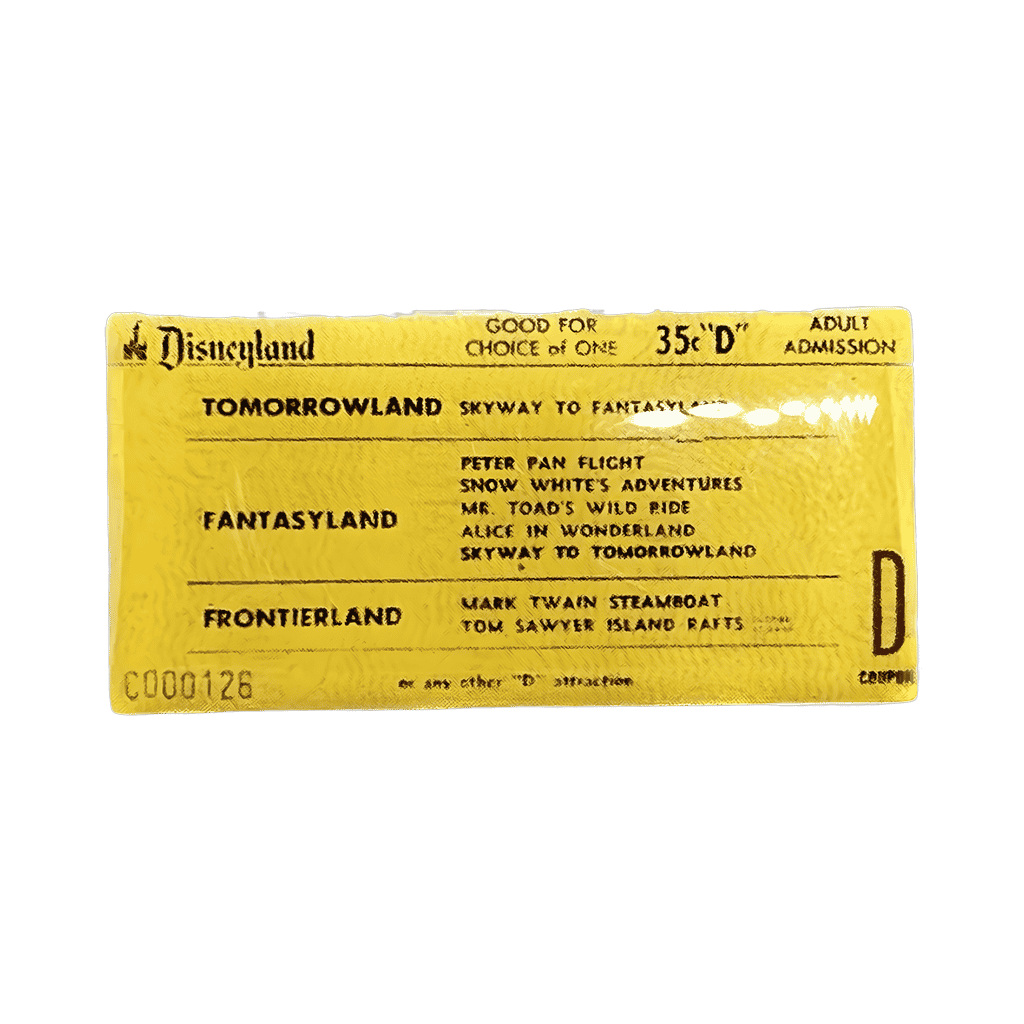 Disneyland Ticket Book Pin Set - D Ticket Disney pin