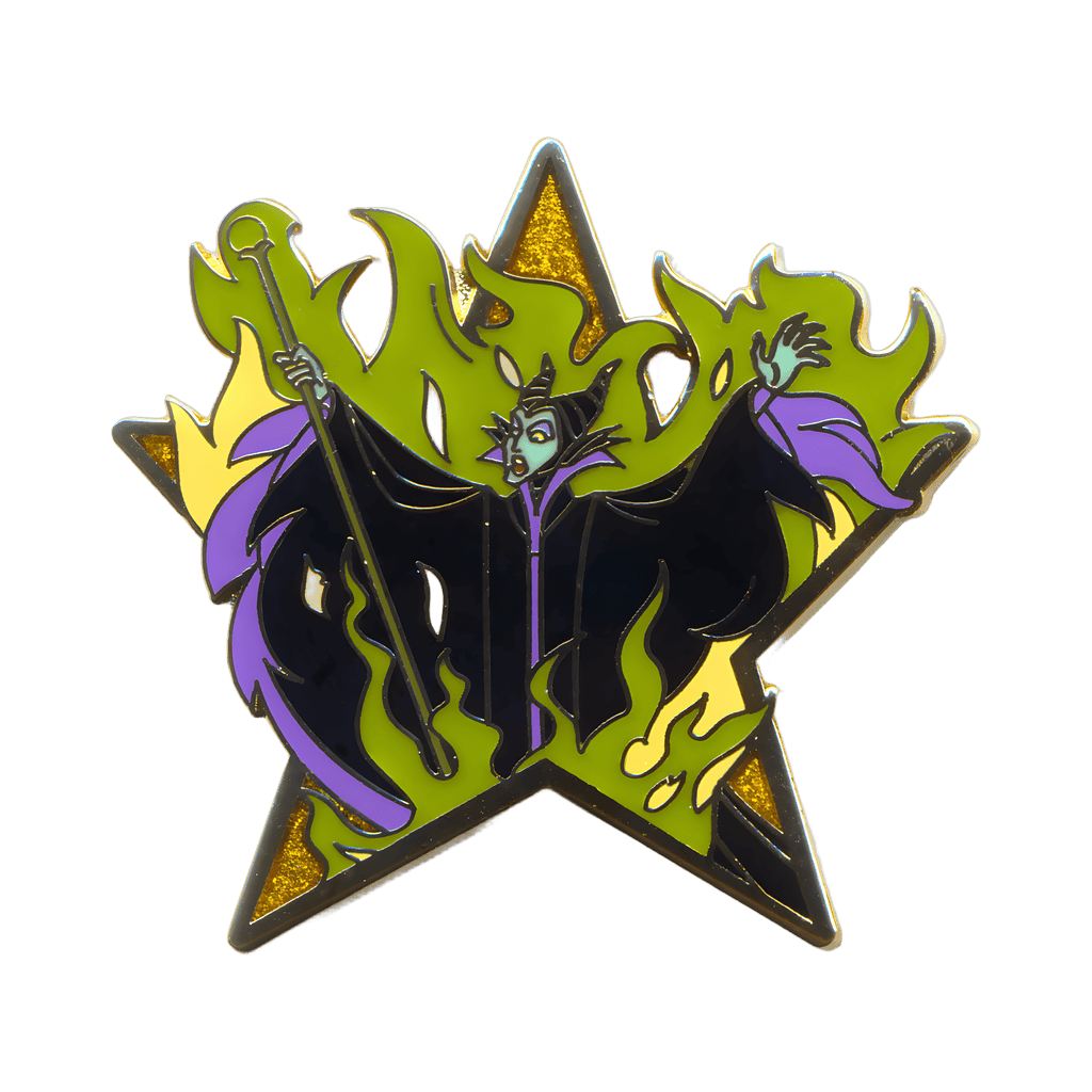 Maleficent amid Green Flames Disney pin