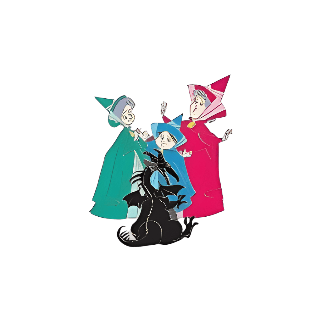 Flora, Fauna, Merryweather and Maleficent Dragon Disney pin
