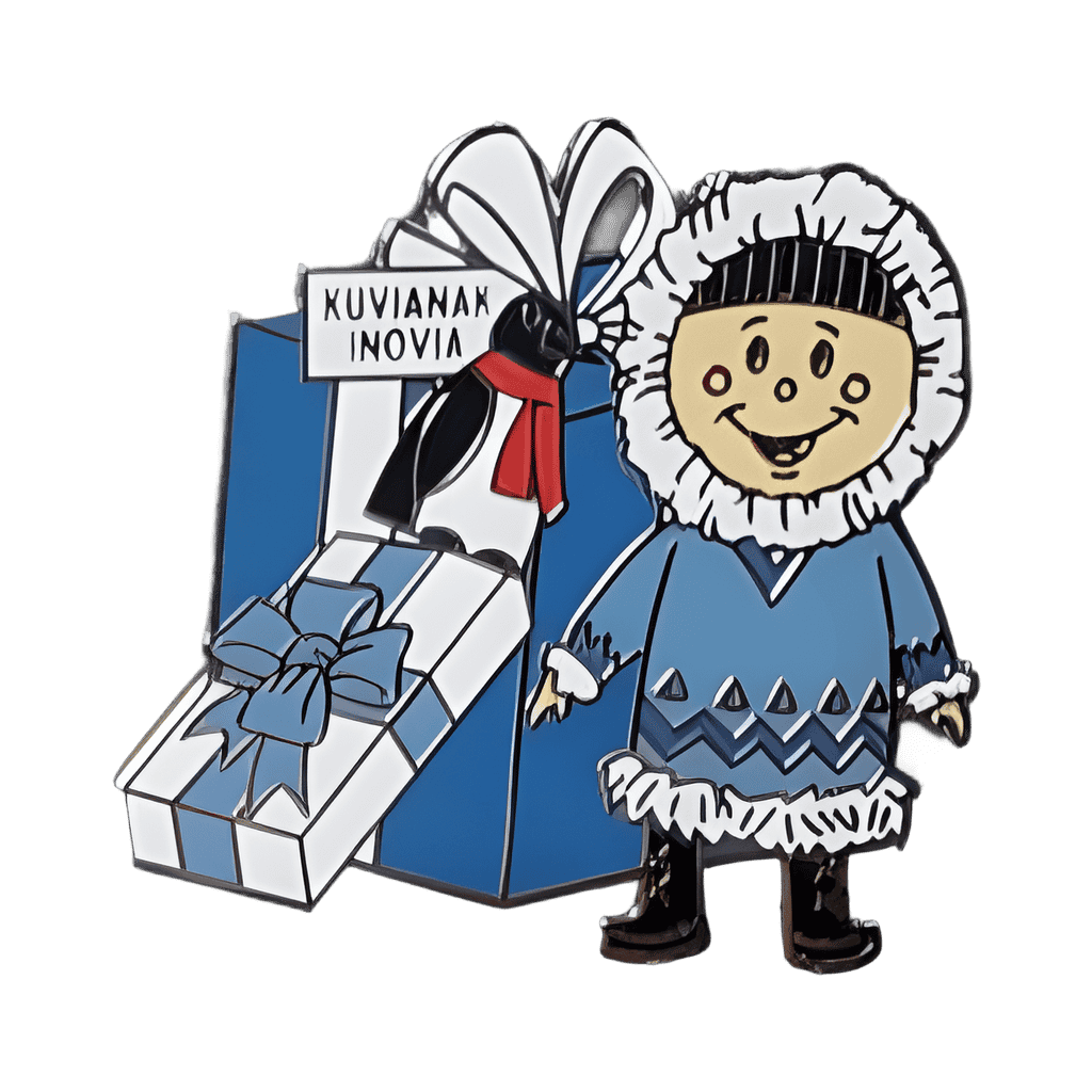 Eskimo Child with Penguin and Presents Disney pin