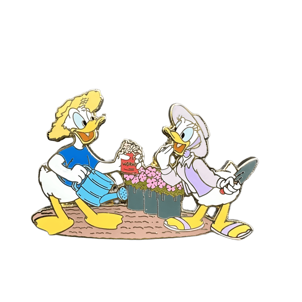Donald and Daisy gardening Disney pin