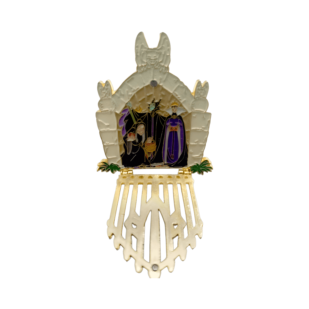 Maleficent, The Evil Queen and the Old Hag in a Castle Door Disney pin