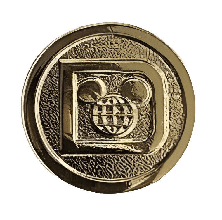 Gold Ear Globe D Disney pin