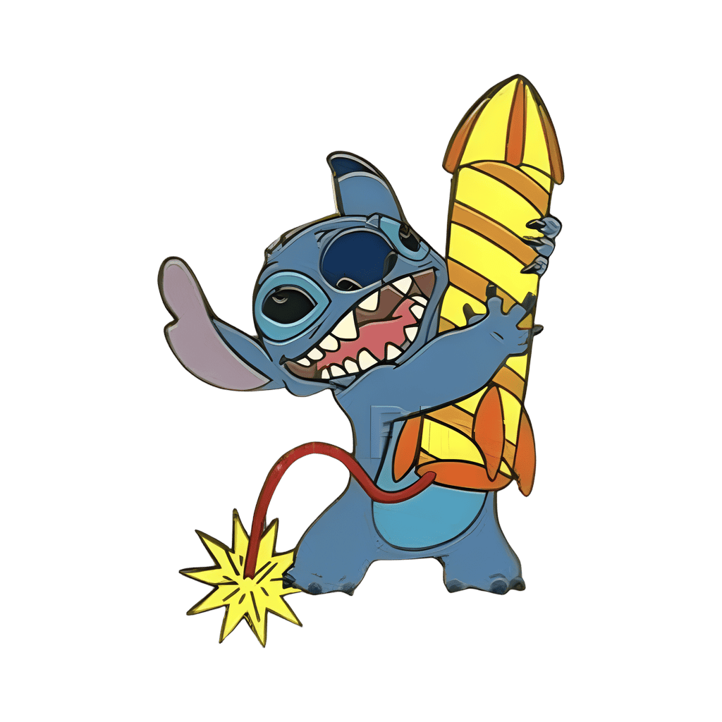 Stitch holding rocket Disney pin