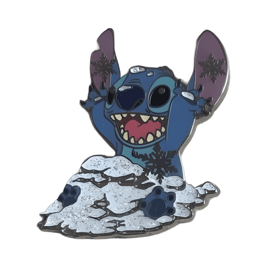 Stitch Sitting in Snow Disney pin