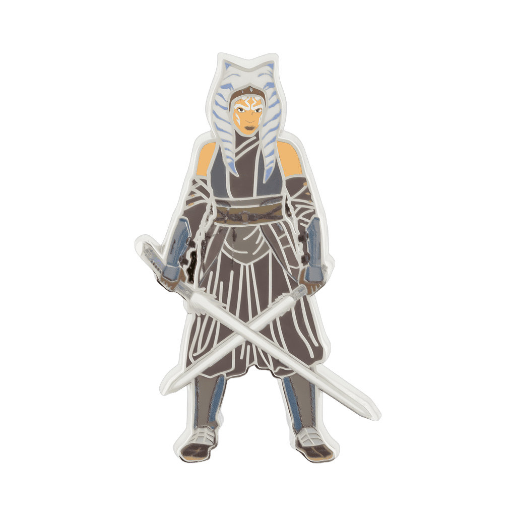 Ashoka with crossed lightsabers Disney pin