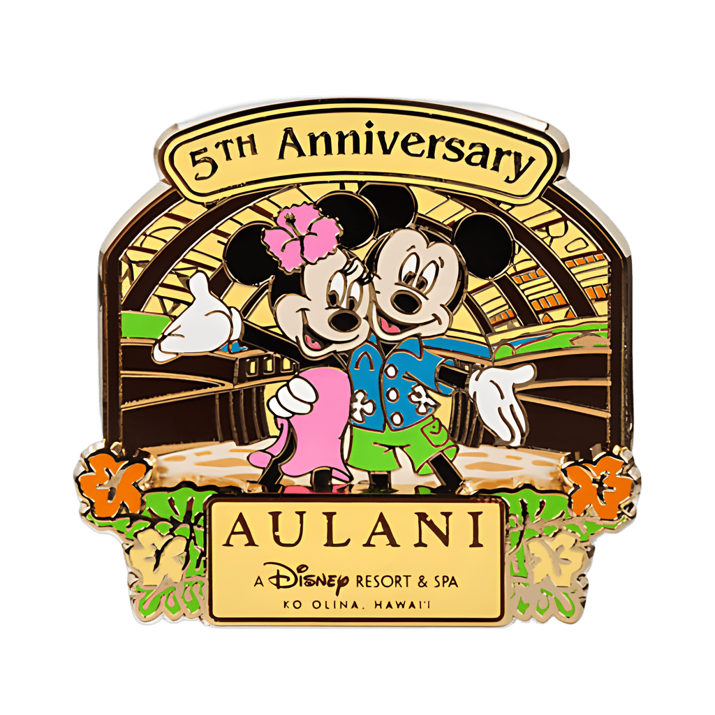 Aulani 5th Anniversary - Minnie and Mickey Disney pin