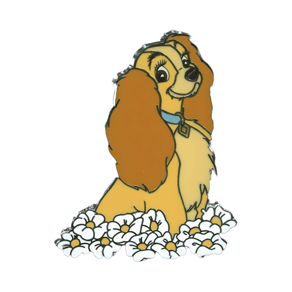 Lady Sitting in Flowers Disney pin