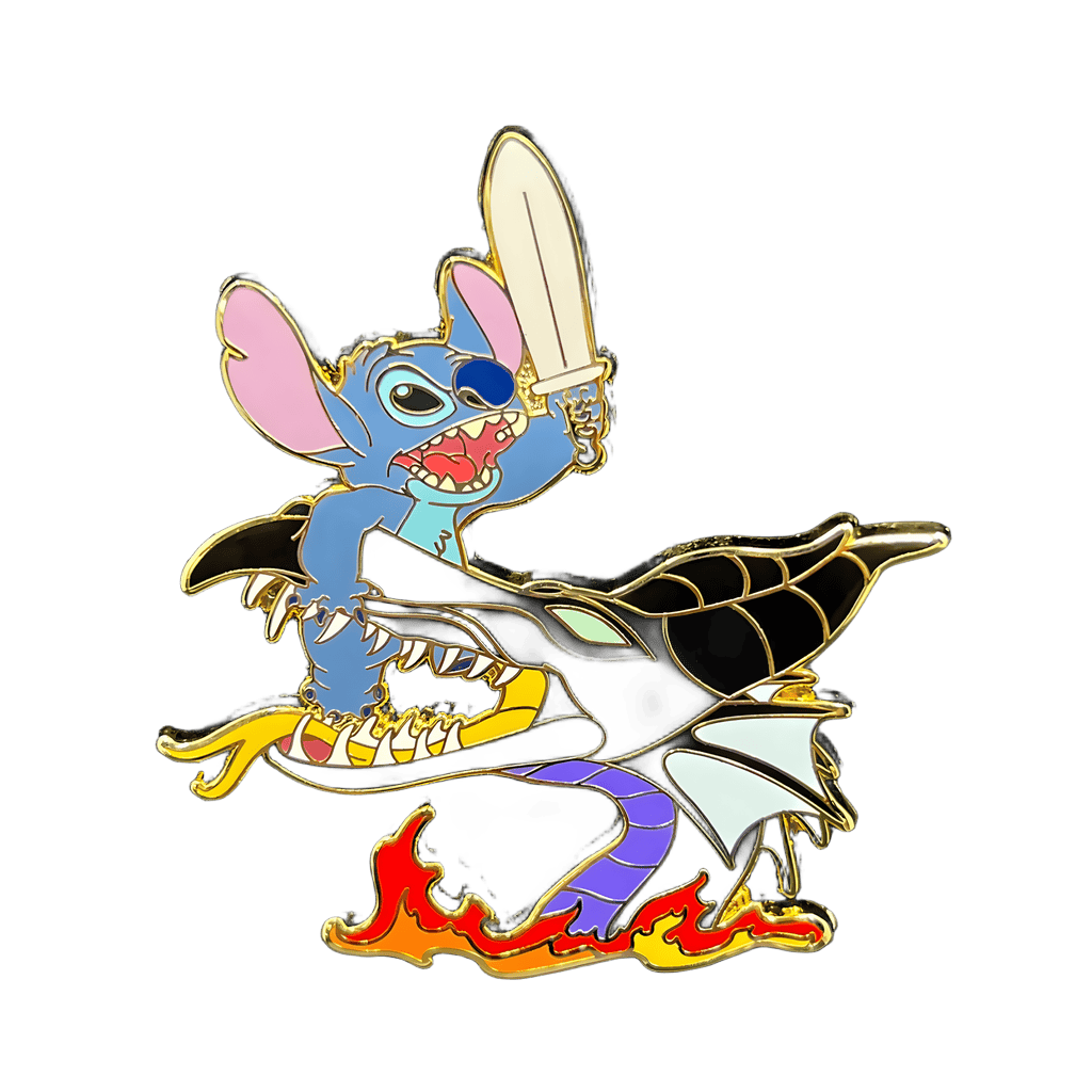 Stitch VS Maleficent Dragon Disney pin