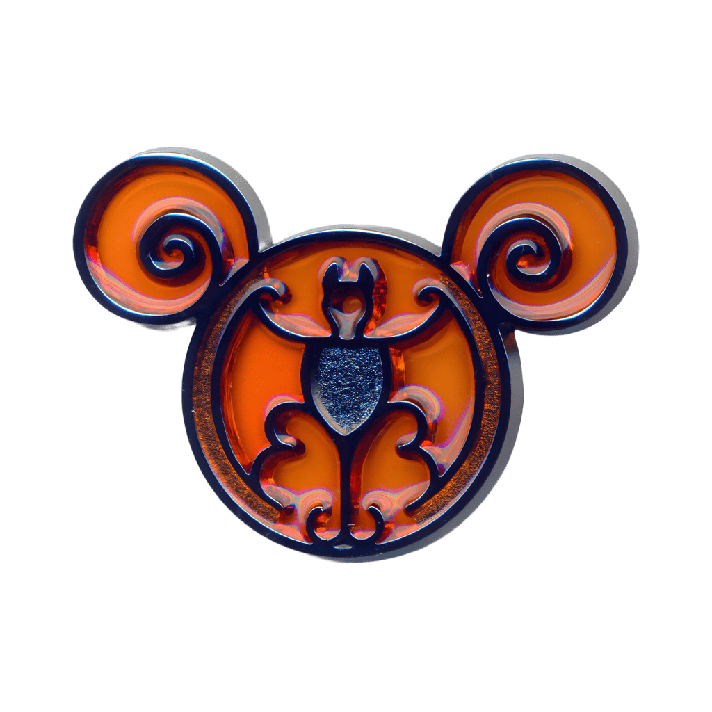 Stained Glass Mickey Head with Haunted Mansion Bat Disney pin