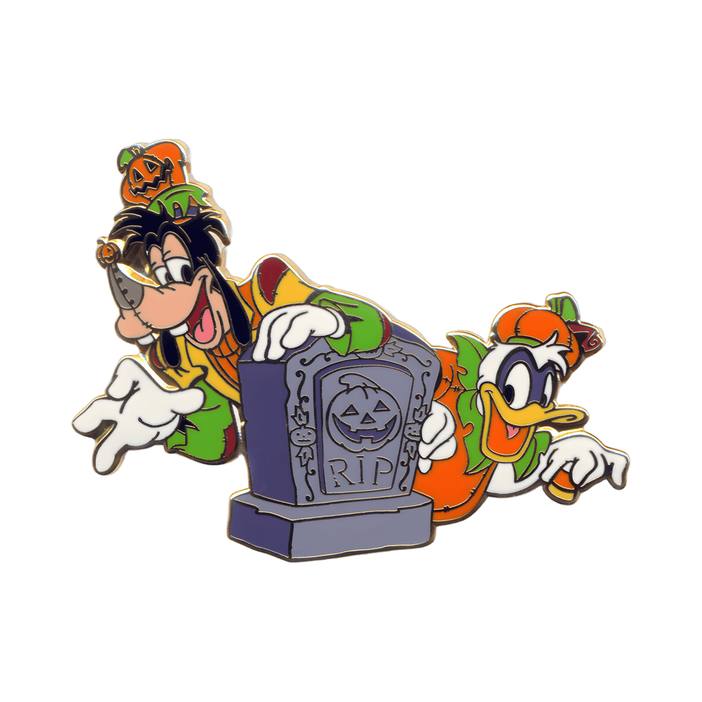 Goofy and Donald Duck Popping out from Behind a Gravestone Disney pin