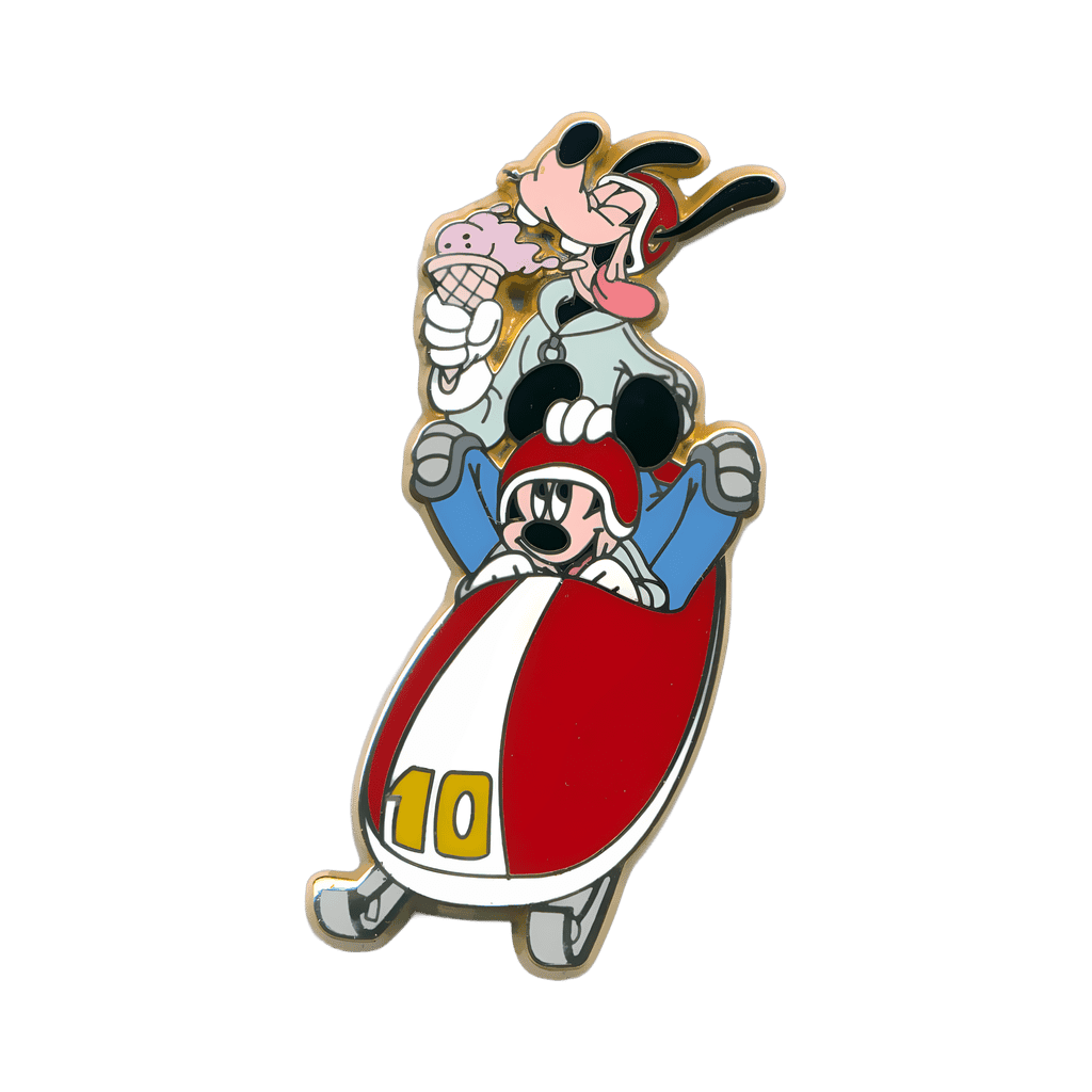 Mickey & Goofy Riding in a Bobsled Disney pin