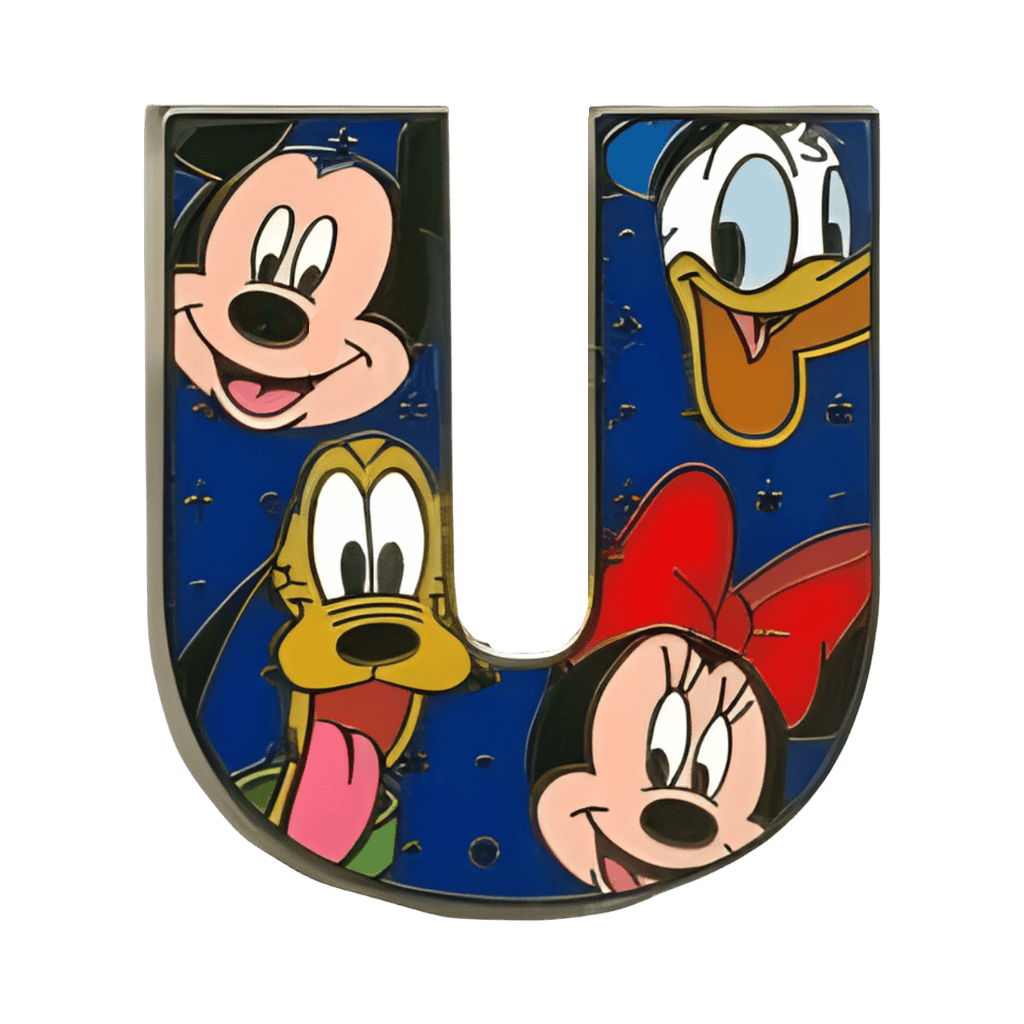 U Mickey, Pluto, Minnie, and Donald Disney pin