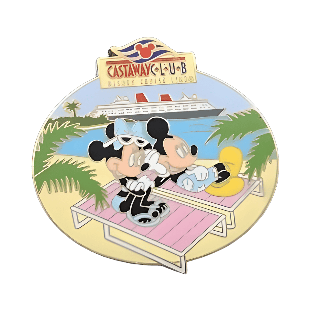 Lanyard and 2 Pin Set - Mickey and Minnie Blue Swimsuits Disney pin