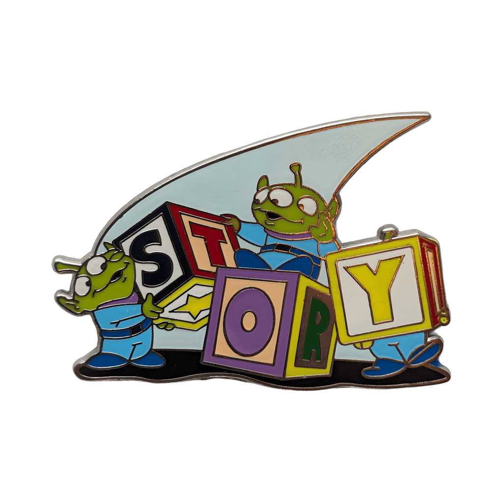 Little Green Men with "STORY" Blocks Disney pin