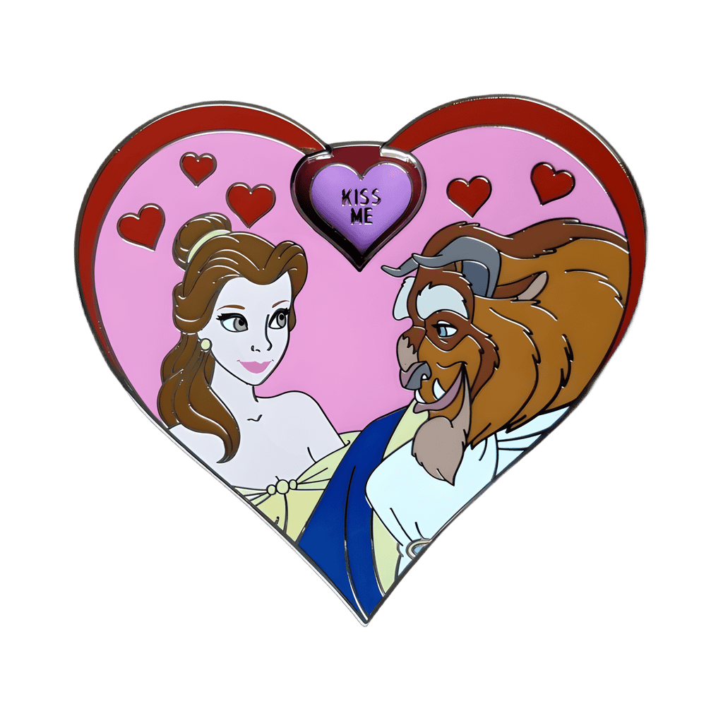 Belle and Beast Conversation Heart Disney pin
