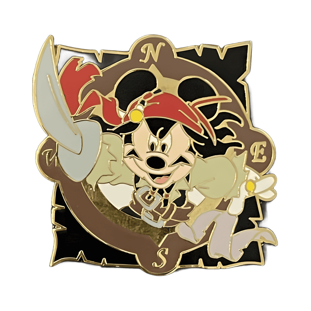 Mickey as Jack Sparrow in compass Disney pin