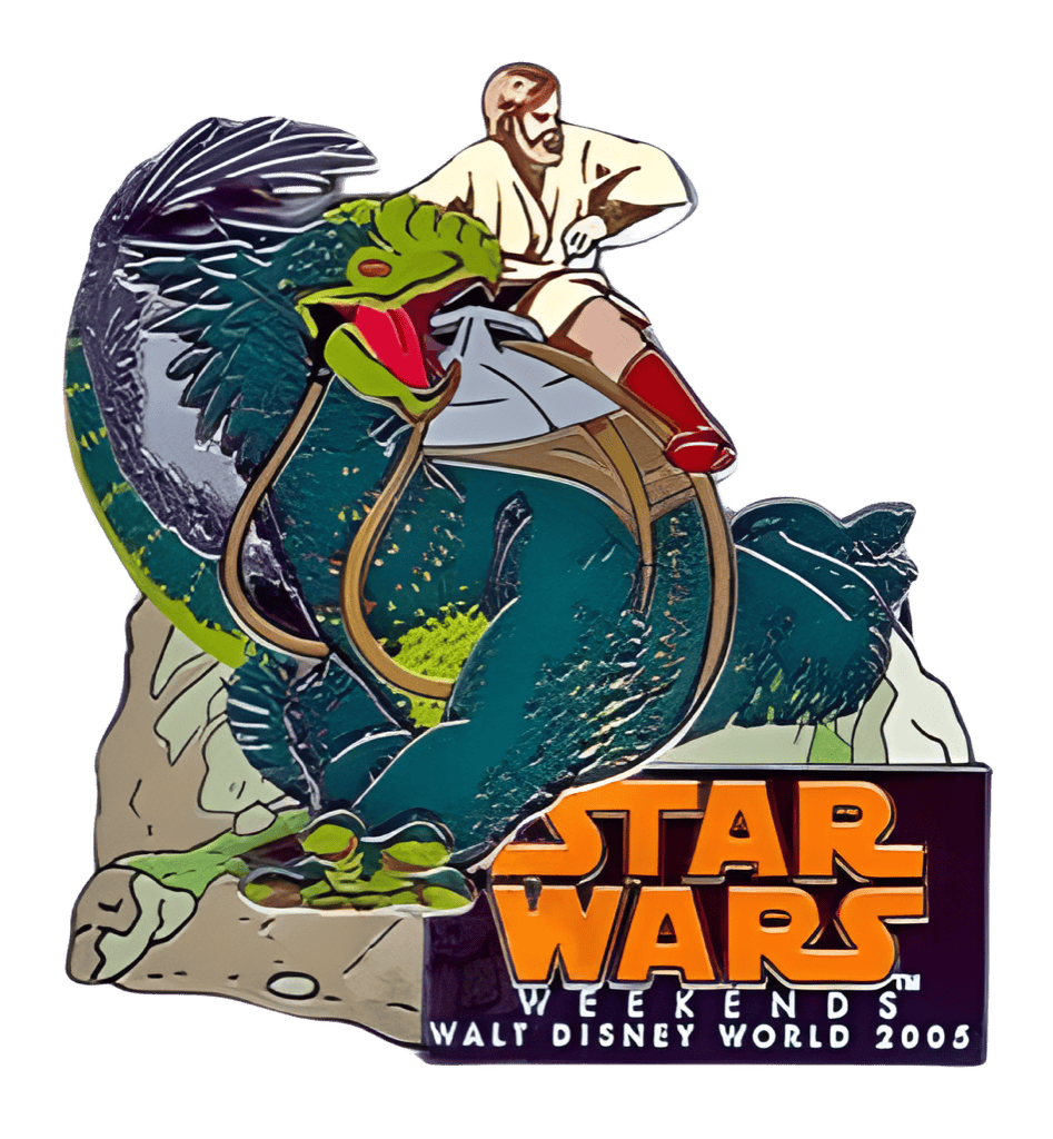 Obi-Wan riding a Boga Disney pin
