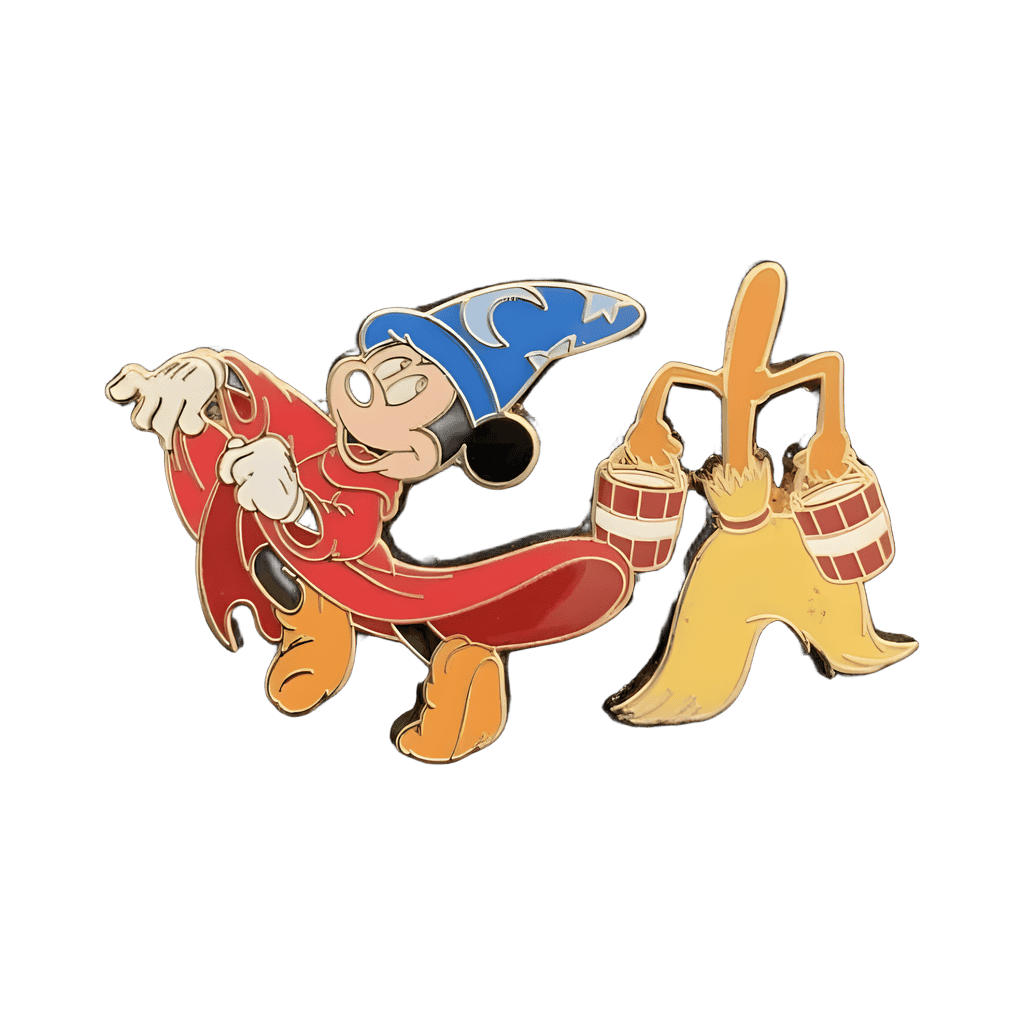 Sorcerer Mickey and Broom Disney pin