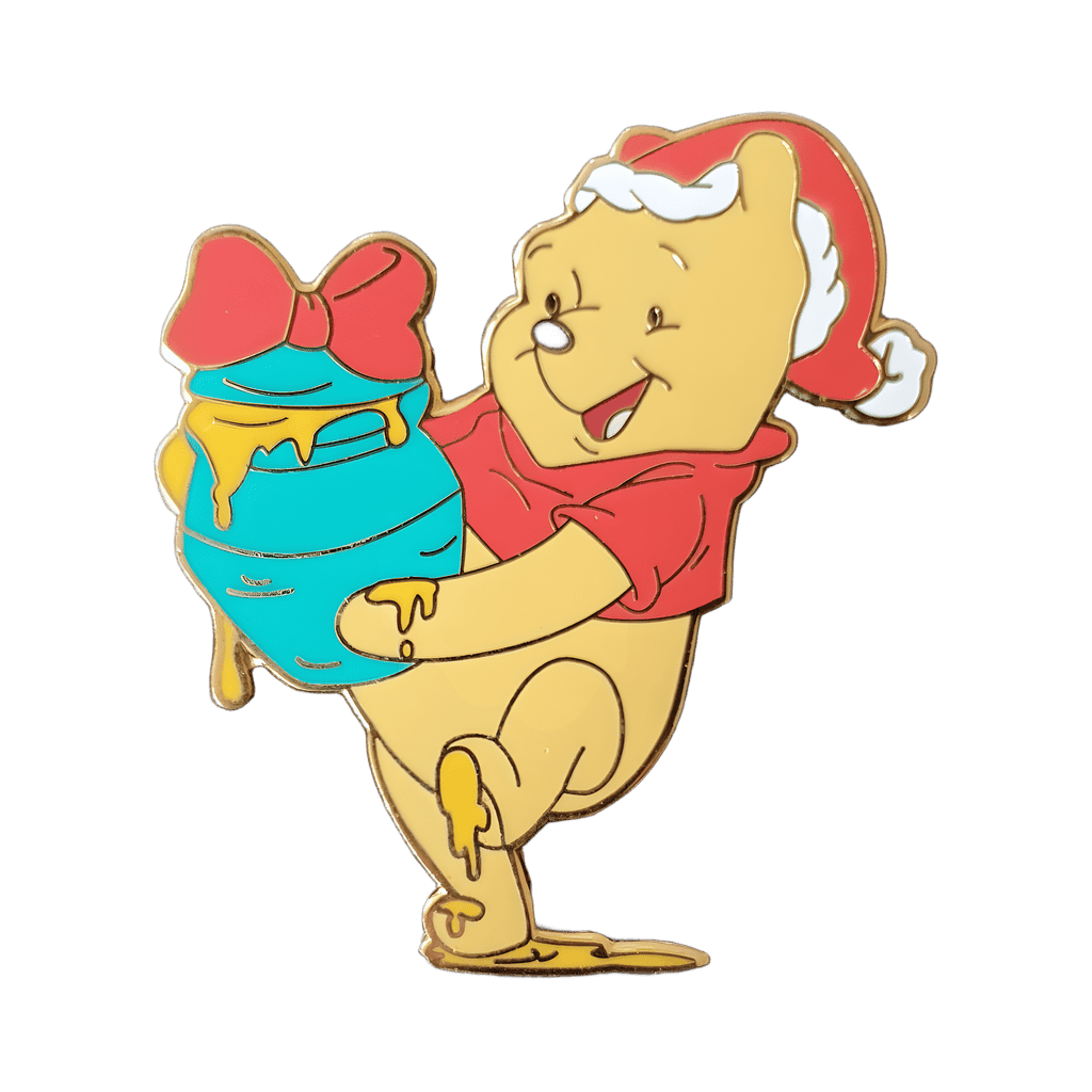 Winnie the Pooh with Santa hat and hunny pot Disney pin