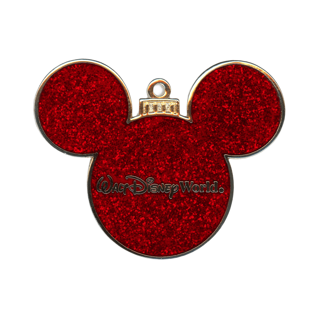Red Glitter Mickey Icon Ornament Disney pin