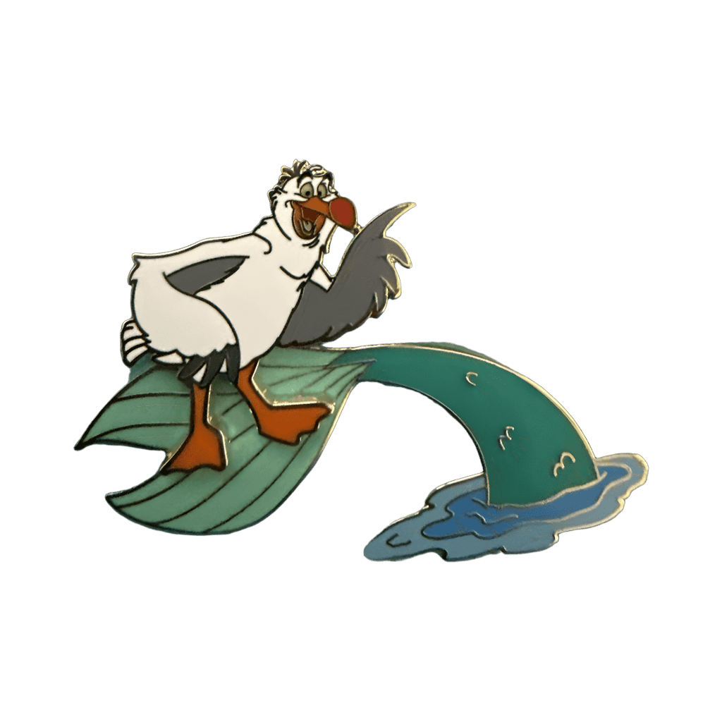 Scuttle on a leaf Disney pin