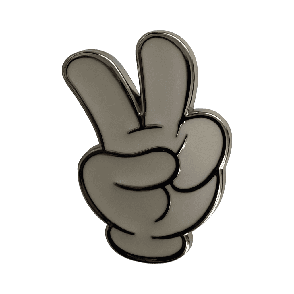 Mickey glove peace sign Disney pin