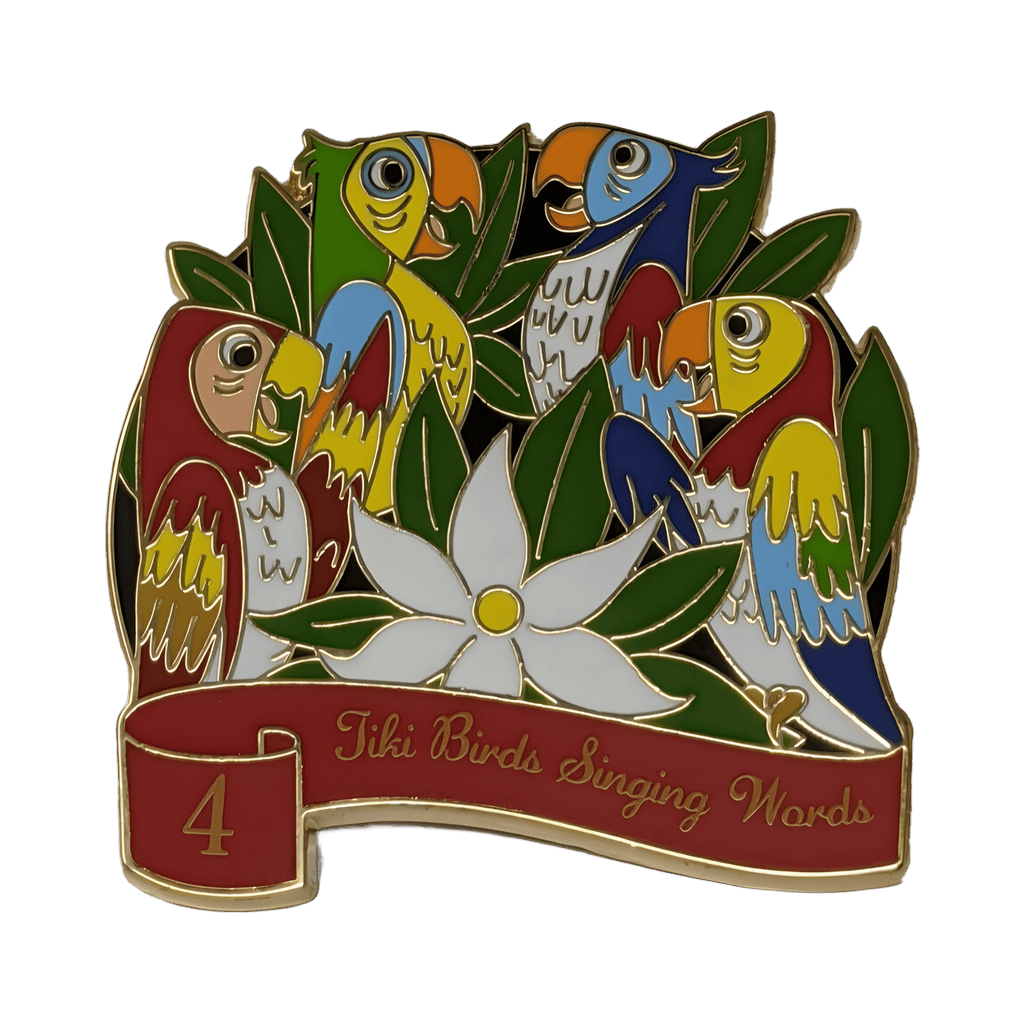 4 Tiki Birds Singing Words Disney pin