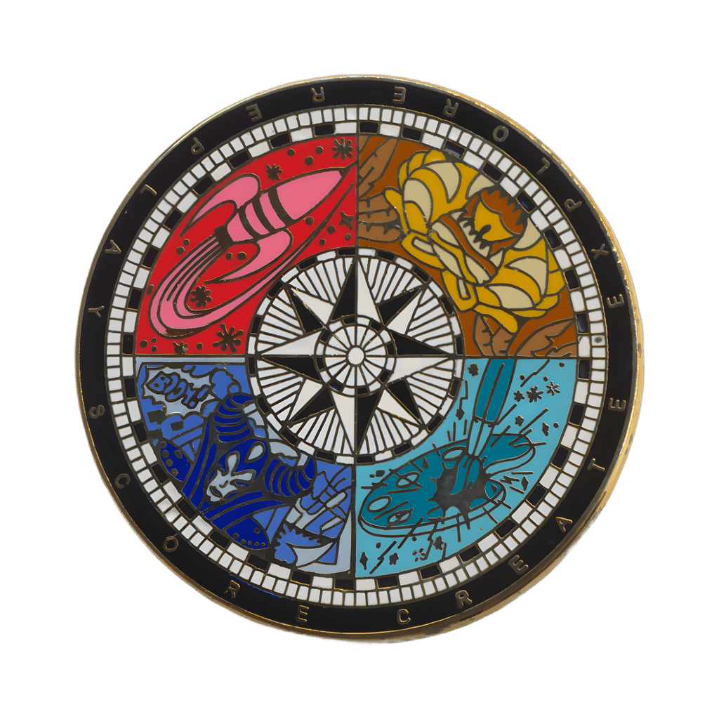 Create, Explore, Replay, and Score Compass Rose Wheel Disney pin