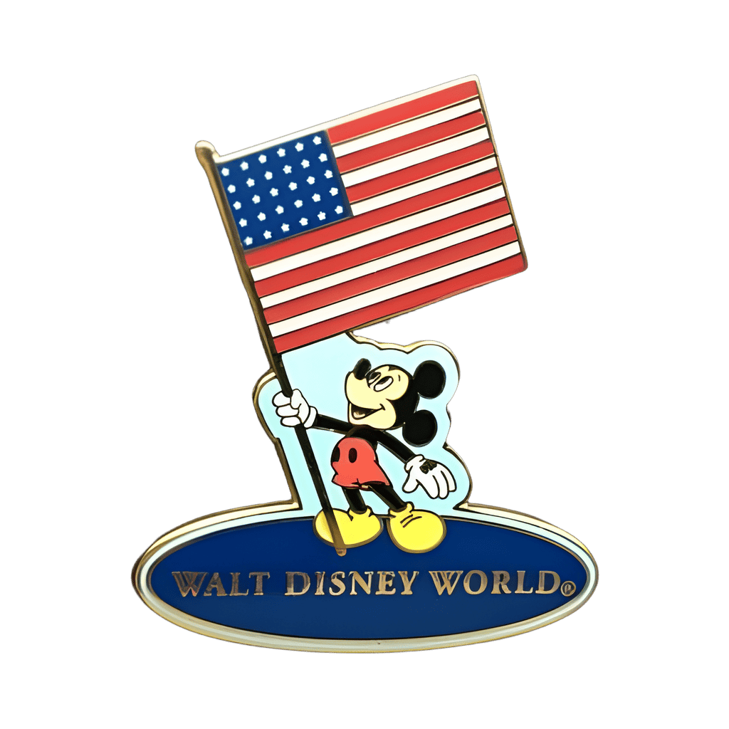 Walt Disney World - Mickey Holding USA Flag - Blue Disney pin
