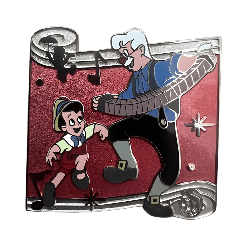 Dancing Scroll Mystery Collection - Gepetto and Real Boy Pinocchio CHASER Disney pin