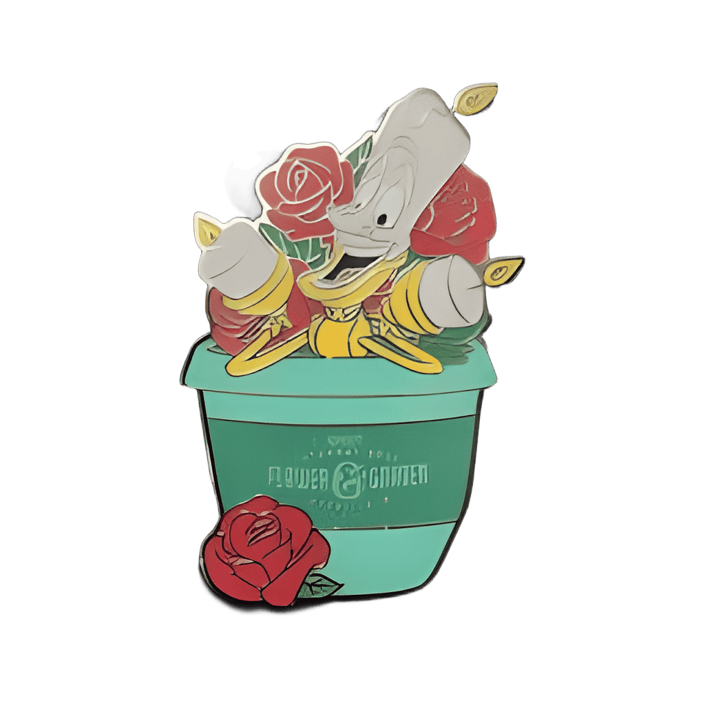 Lumiere in Flower Pot Disney pin