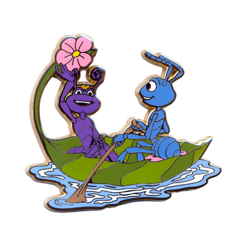 Flik & Princess Atta in a Leaf Boat Disney pin