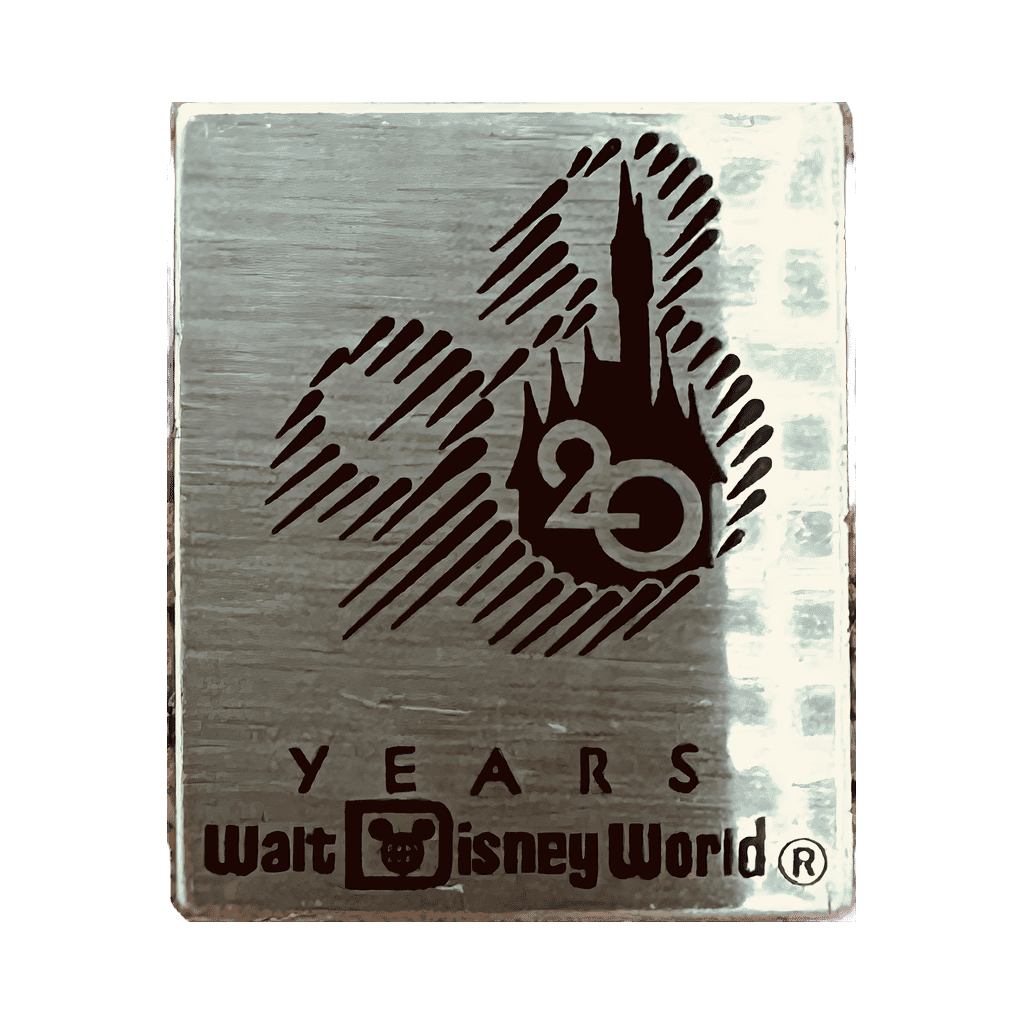 Rectangular Gold “20 Years” Castle Pin Disney pin