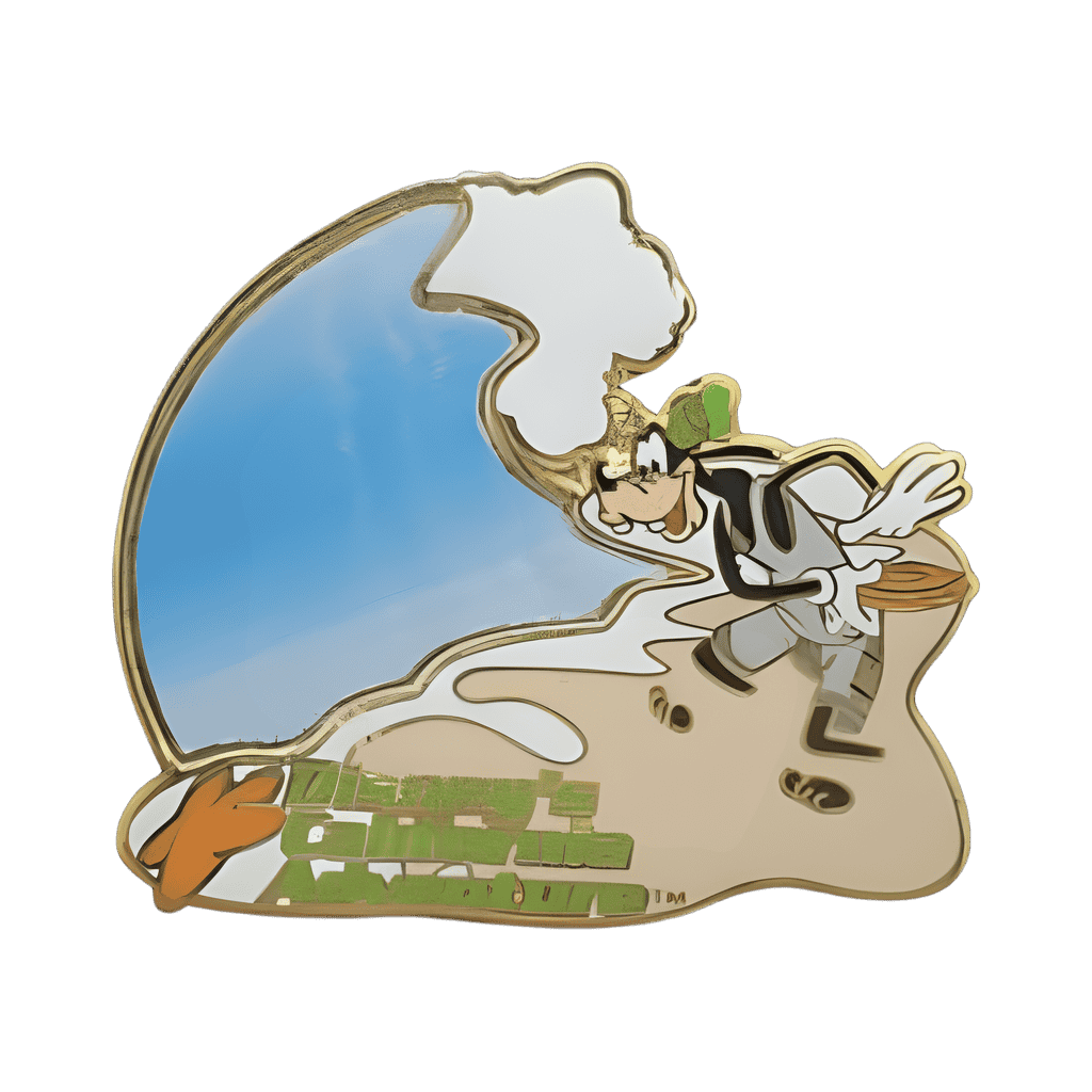 Goofy at Beach with Frisbee and Lenticular Waves Disney pin