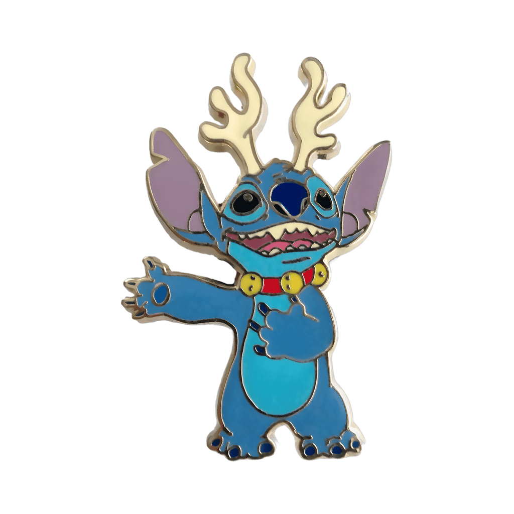 Stitch wearing antlers Disney pin