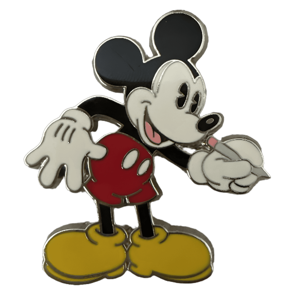 Mickey Mouse Booster Pie eyed Mickey with pencil Disney pin