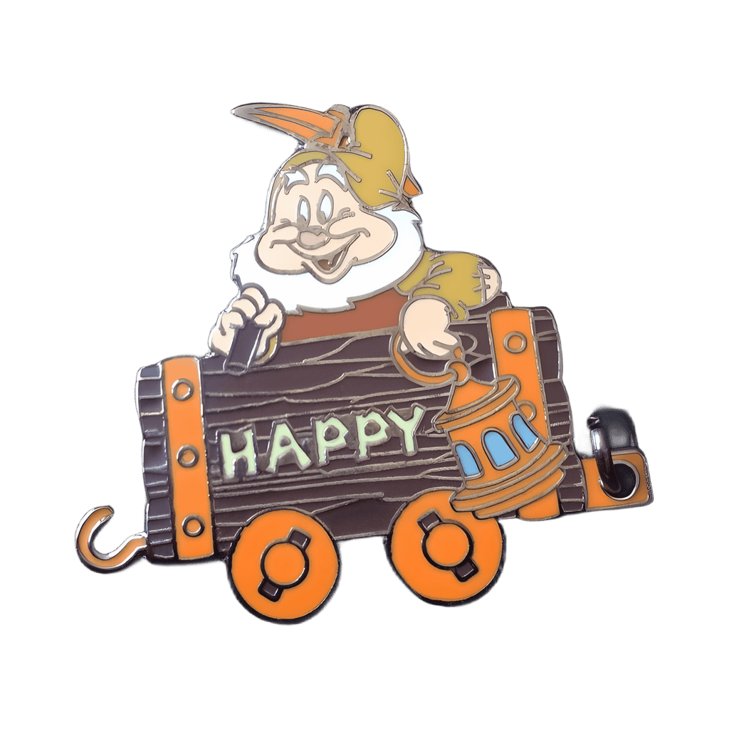 Happy in Minecart Disney pin